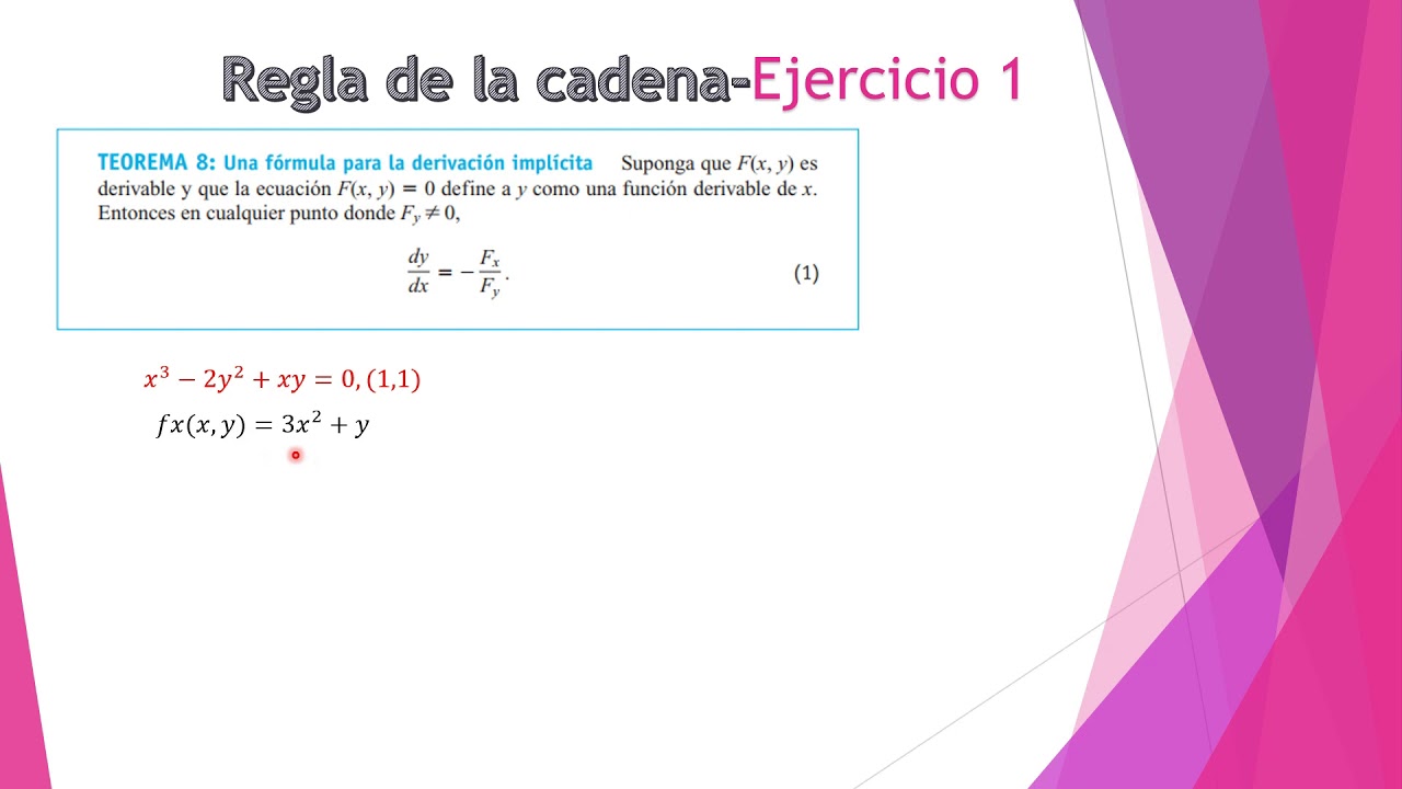 Regla de la cadena en dos variables primer ejercicio - YouTube