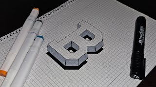 How to Draw 3D Letter B ✏️ | Simple Step by Step Tutorial