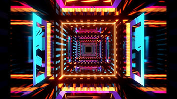 4K Abstract Fast Moving Square Led Neon Lights Metallic Color Screensaver Video Background Loop
