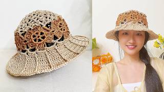 Tutorial for Crocheting a Hibiscus-Style Summer Hat