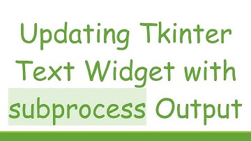Updating Tkinter Text Widget with subprocess Output