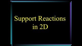 Lecture for Support Reactions in 2D