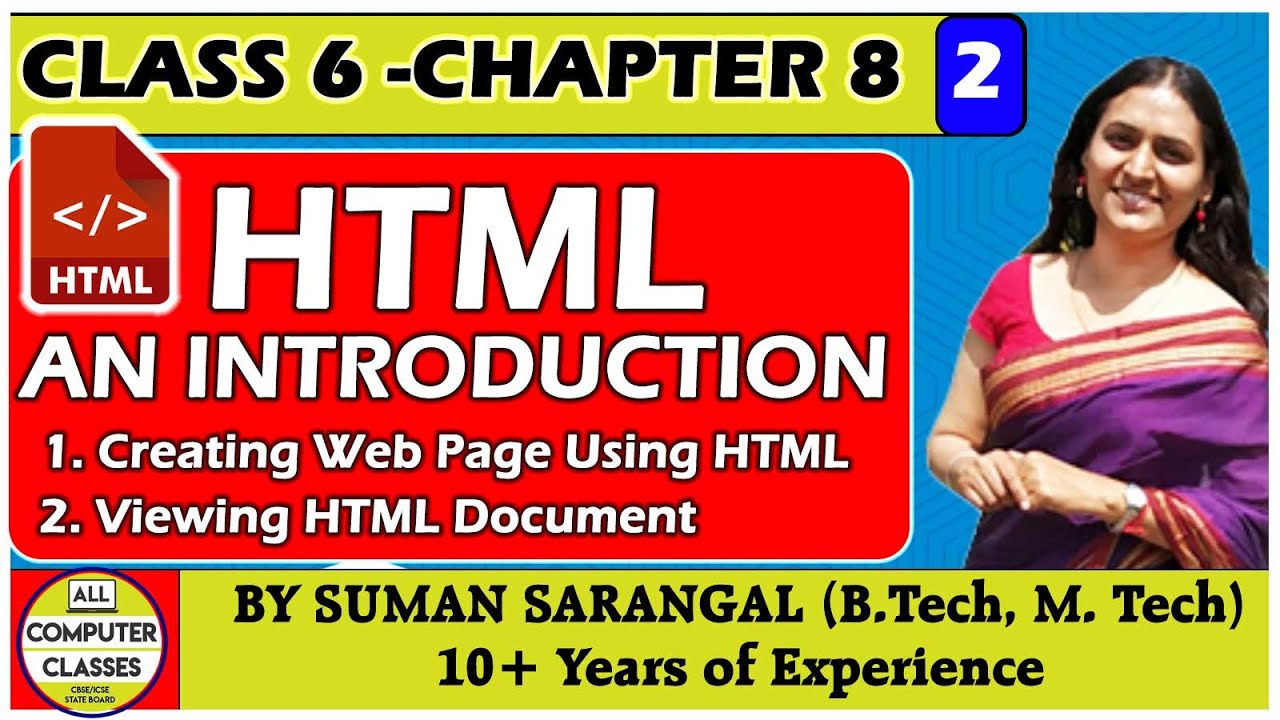 Class 6 | Chapter 8 | Part 2 | HTML | NCERT | CBSE | ICSE | State ...