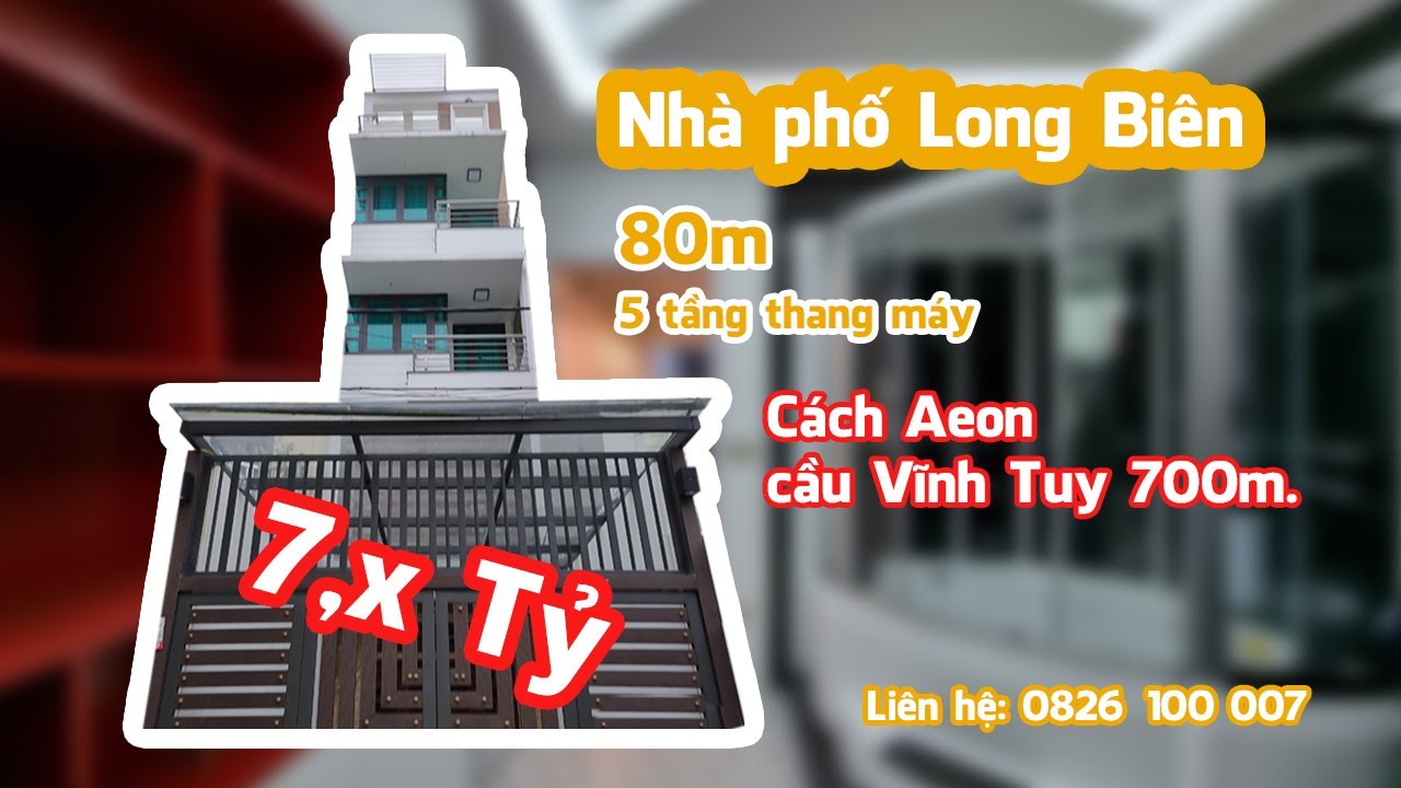 Bán Nhà Long Biên | Nhà 5 Tầng Thang Máy Giá Rẻ | Cách Cầu Vĩnh Tuy, AEON Long Biên 700m