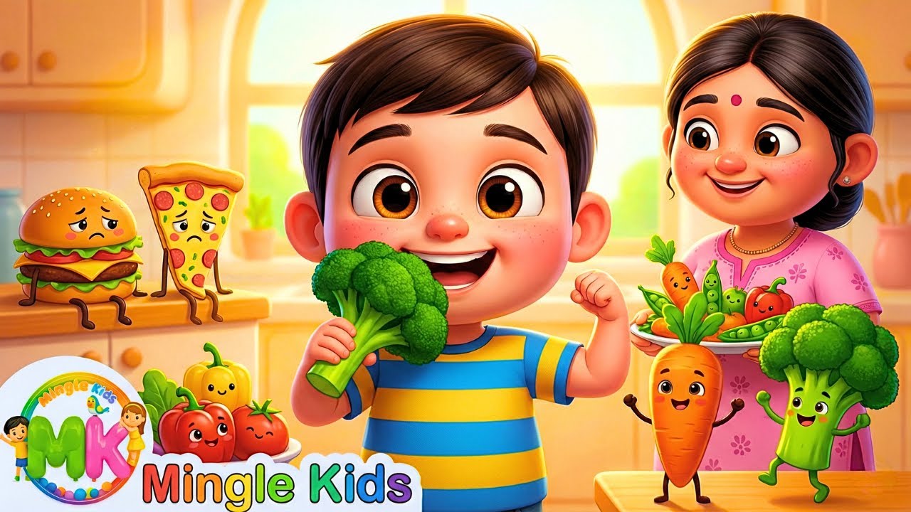 Yes Yes Vegetables Song | Healthy Eating Habits for Kids | हरी सब्ज़ियाँ vs जंक फ़ूड |New Hindi Rhymes