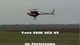 T-rex 550E 3GX V2 - Pilote: Tof - 1/2 piro flip practice - OCM Le 08.01.2013