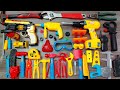 13 Minutes Satisfying with Unboxing Electric screwdriver Playset, Yellow work tools | Toy Review