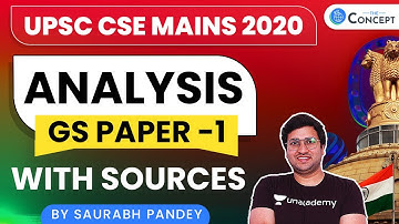 Quick Analysis of UPSC CSE Mains 2020 GS Paper 1 with Sources Explained by Saurabh Pandey