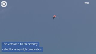 WWII veteran celebrates 100th birthday by skydiving