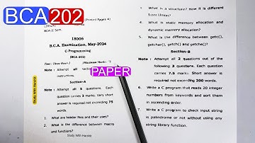 BCA 202 C Programming | CCSU BCA 2nd Semester Last Year Paper | 1st Year Exam Paper
