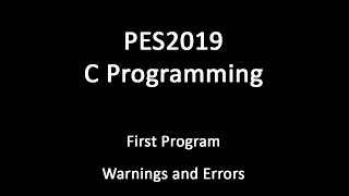 C Programming - Preliminary Lab - First Program (Errors and Warnings)