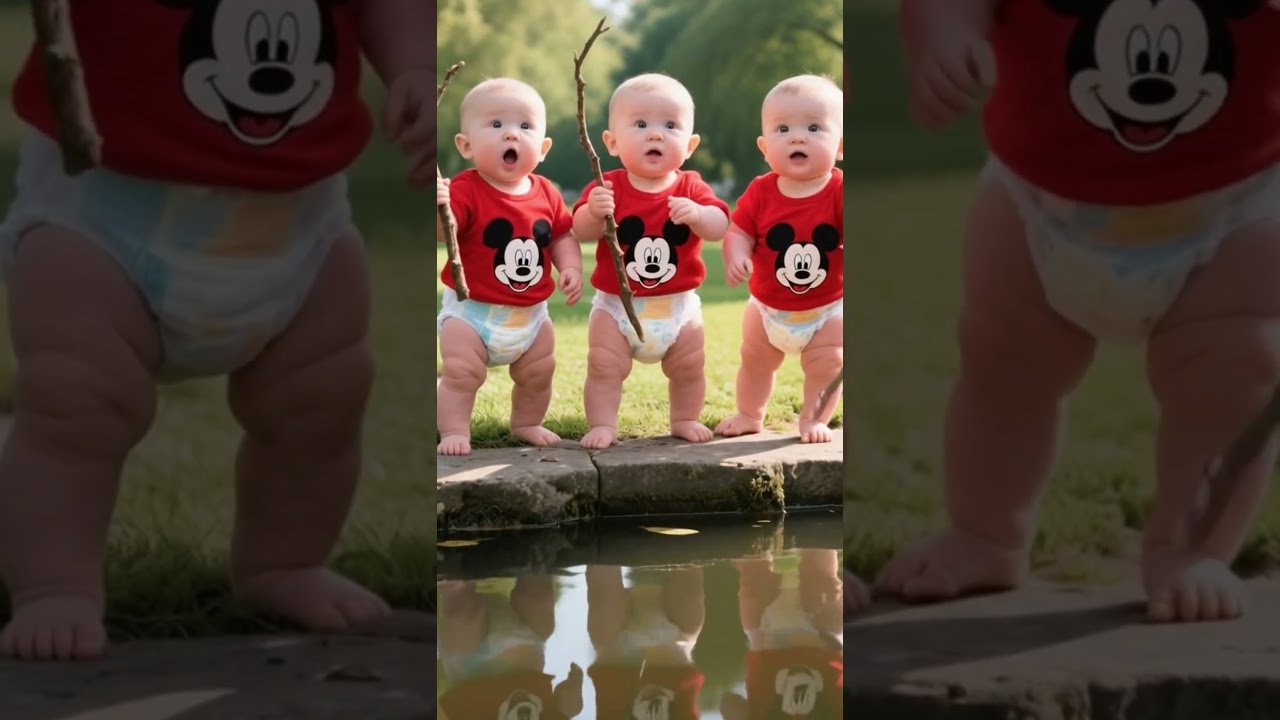 Triplets’ Park Mischief — Chased by Ducklings and Saved by Kindness 🦆💛