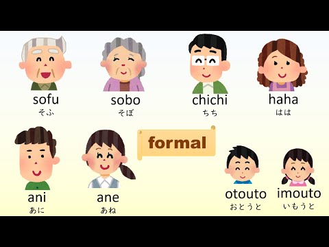 Japanese family song - 'MY family' words - casual + formal - 日本語　かぞくのうた　家族の歌　ローマ字　ひらがな  日本家庭成员名称歌