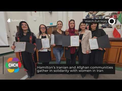 Hamilton’s Iranian and Afghan communities gather in solidarity with women in Iran