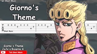 Giorno's Theme (from Jojo's Bizarre Adventure Golden Wind) - Guitar Tutorial