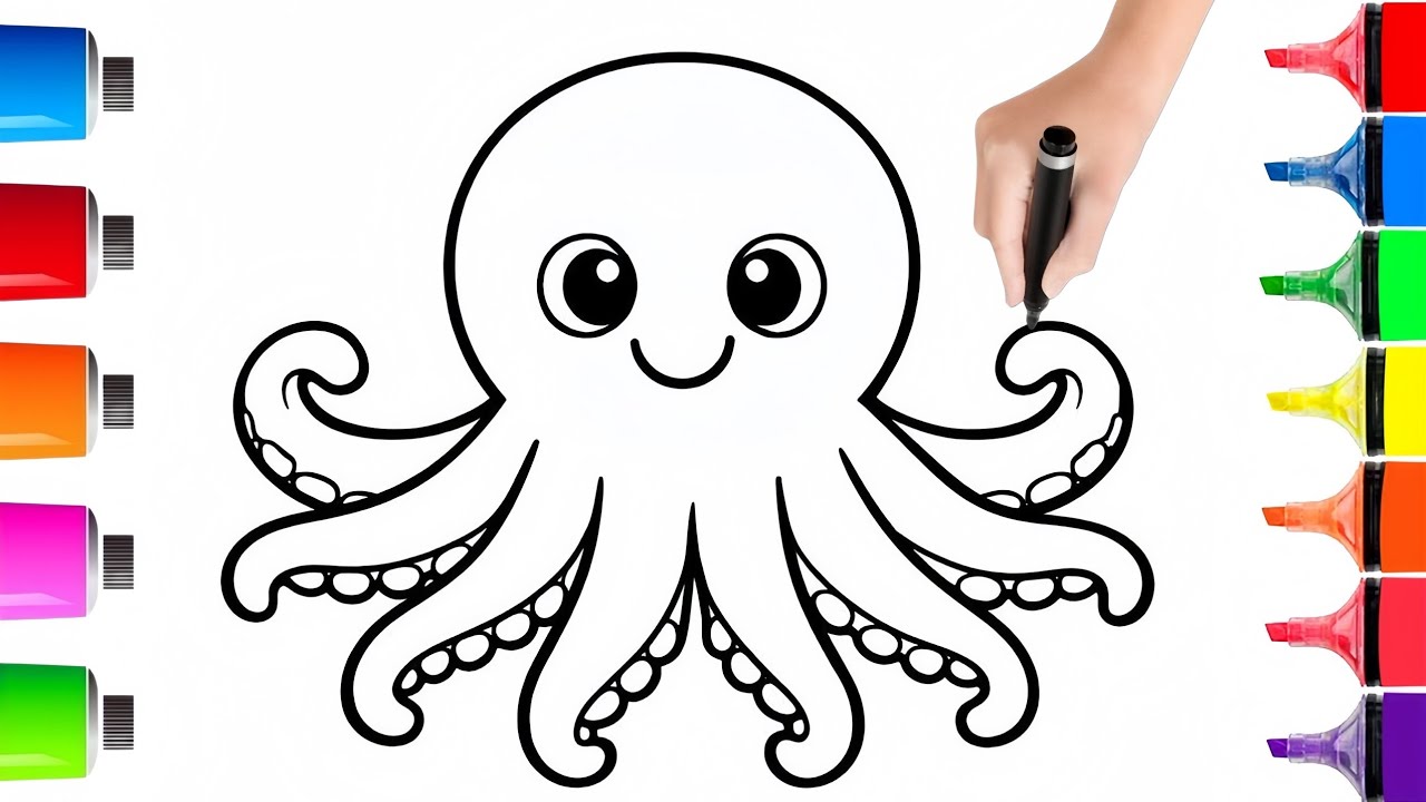 Octopus 🐙 Drawing Step By Step || Drawing For Kids 