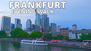 Frankfurt Evening Walking Tour | Skyline, Old Town & River Main 4K