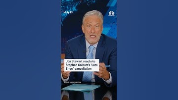 Jon Stewart reacts to Stephen Colbert