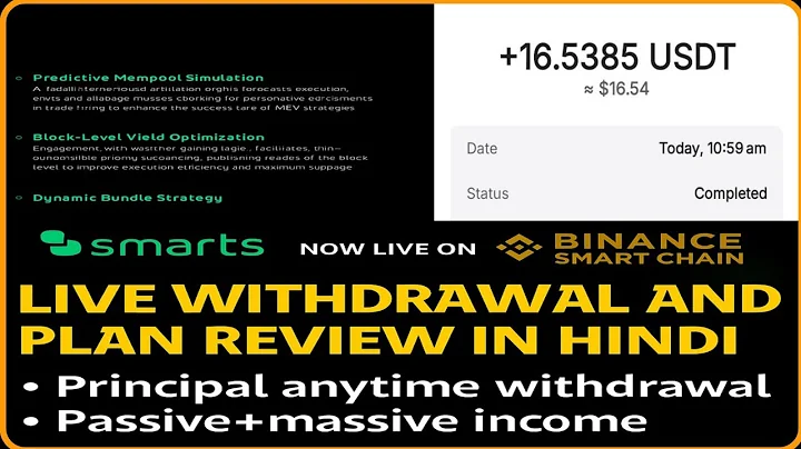 💎 Smarts Money MEV Bot Live Withdrawal 💸 | Full Earning Plan Explained in Hindi