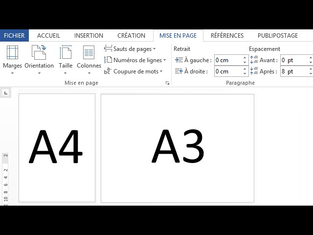 002-format A3 et A4 sous Word 
