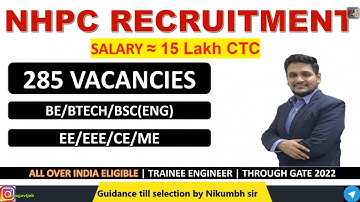 NHPC RECRUITMENT 2023 | RECRUITMENT THROUGH GATE EXAM