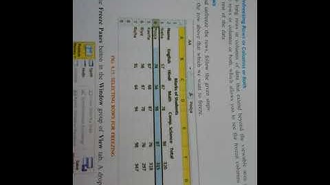 Class :10th, Unit 8:spreadsheet intermediate, session 3 Hide/unhide/freeze rows and columns