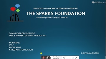 The sparks foundation | payment gateway integration | web development intern | by RAJESH  #GRIPFEB21