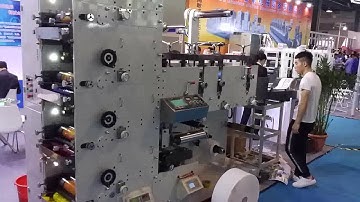4 color flexo printing machine with 3 rotary die-cutting logistics label printing machine