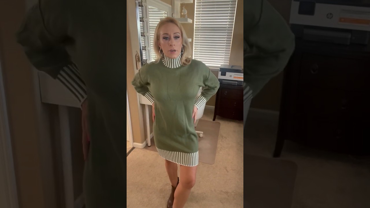 Try on haul Stylish Color Block Sweater Dress
