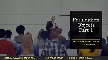 SAP SuccessFactors Training | Foundation Objects Part 1 | SAP SuccessFactors Demo