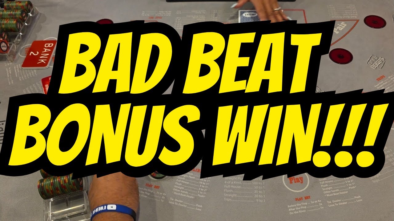 Bad Beat Bonus Saved my Bankroll!!! Ultimate Texas Hold 'Em!!!