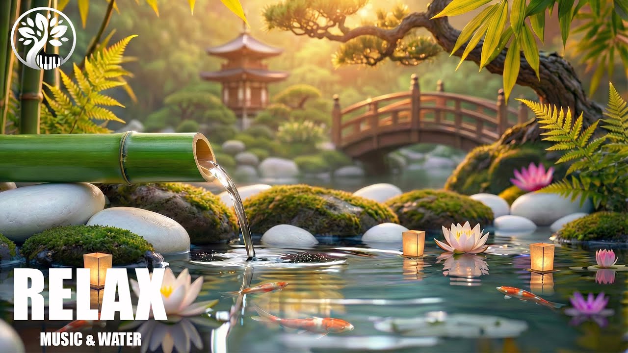 Gentle Piano and Natural Water | Quiet Relaxing Atmosphere