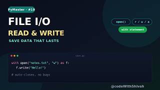 Python File Handling — Read & Write Files 📁 | PyMaster India #19