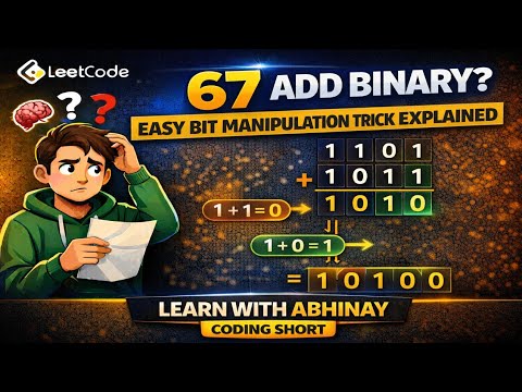 67. Add Binary | Easy Bit Manipulation Trick Explained | LeetCode