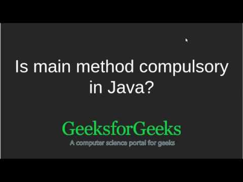 Wideo: Dlaczego główna metoda jest statyczna w Java Geeksforgeeks?