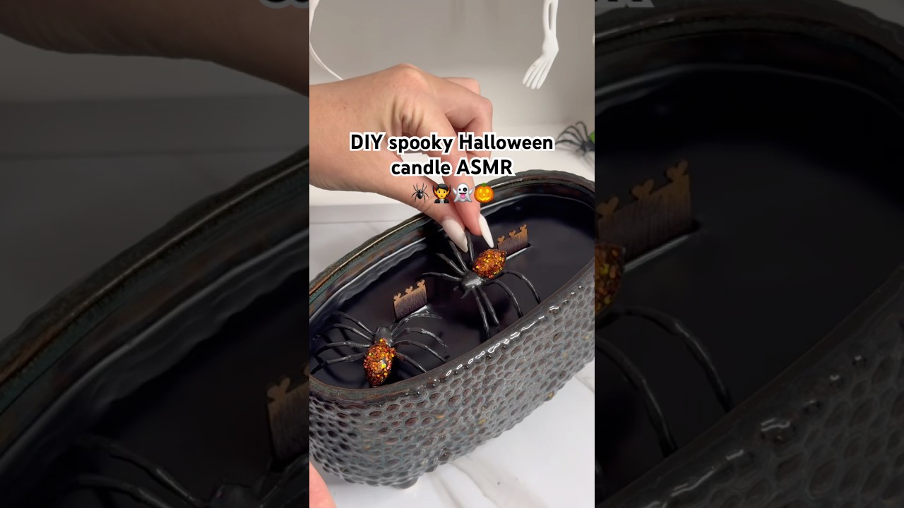 👻DIY spooky Halloween candle ASMR🧛🎃