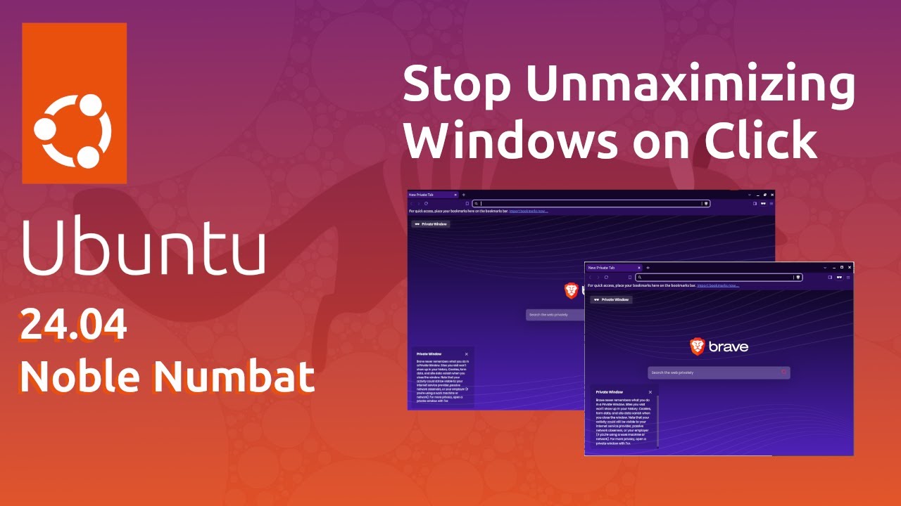 Stop unmaximizing window on single click (Ubuntu 24.04) - YouTube