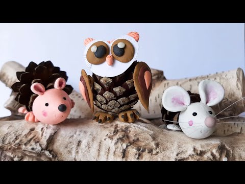 Zwierzątka z szyszek i plasteliny - Pracownie Plastyczne MDK Świnoujście