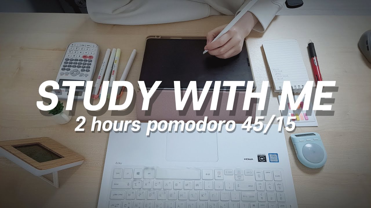 📚 Study with me at night 🌙 2 hours | ⏰️ pomodoro timer 45/15 | rain ...
