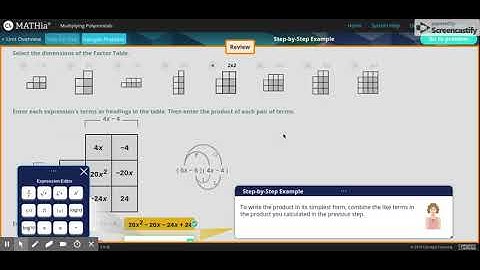 Carnegie Learning: MATHia - Multiplying Polynomials Workspace