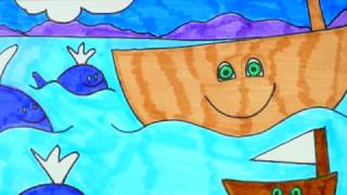 How To Draw An Ocean Scene | Kids Coloring Video