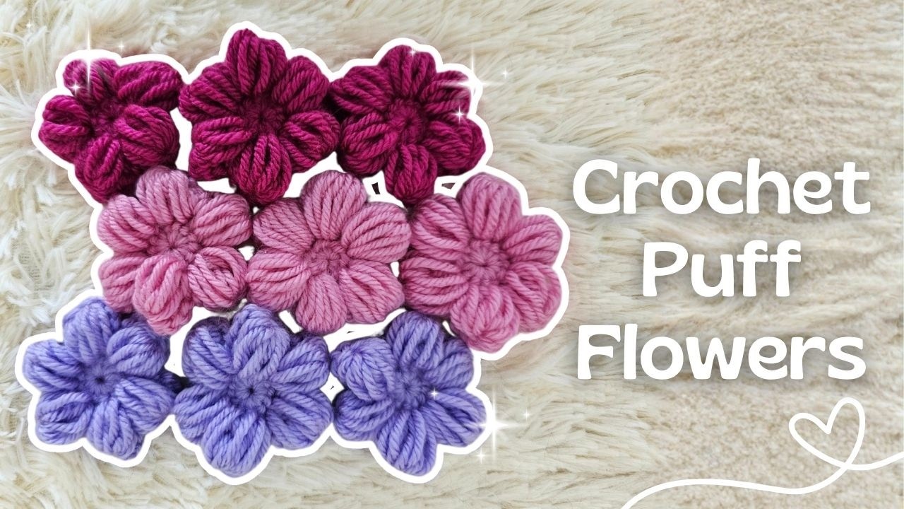 Свяжите сегодня простой пышный цветок крючком (Часть 1) | Схема простого вязания пышного цветка к...