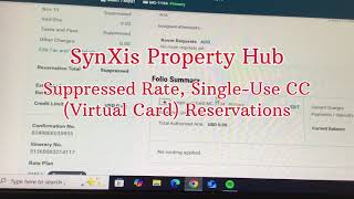 SynXis Property Hub: Suppressed Rate S.U. Card Reservations