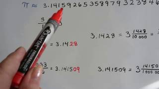 Algebra I #11.1d, Rational approximations of Pi