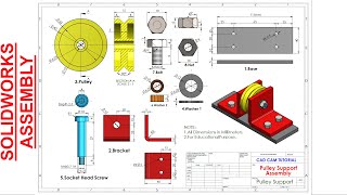 Pulley Support Assembly in SolidWorks by CAD CAM TUTORIAL BY MAHTABALAM 4,989 views 4 weeks ago 28 minutes