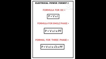 Understand the formula for electrical power | formula for DC , single phase and three phase #shorts