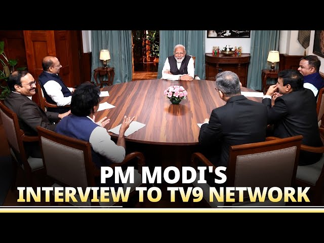 LIVE: PM Modi's interview to TV9 Network class=