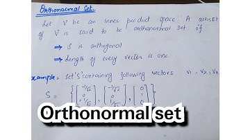 Orthonormal Set || Linear algebra || Urdu/Hindi