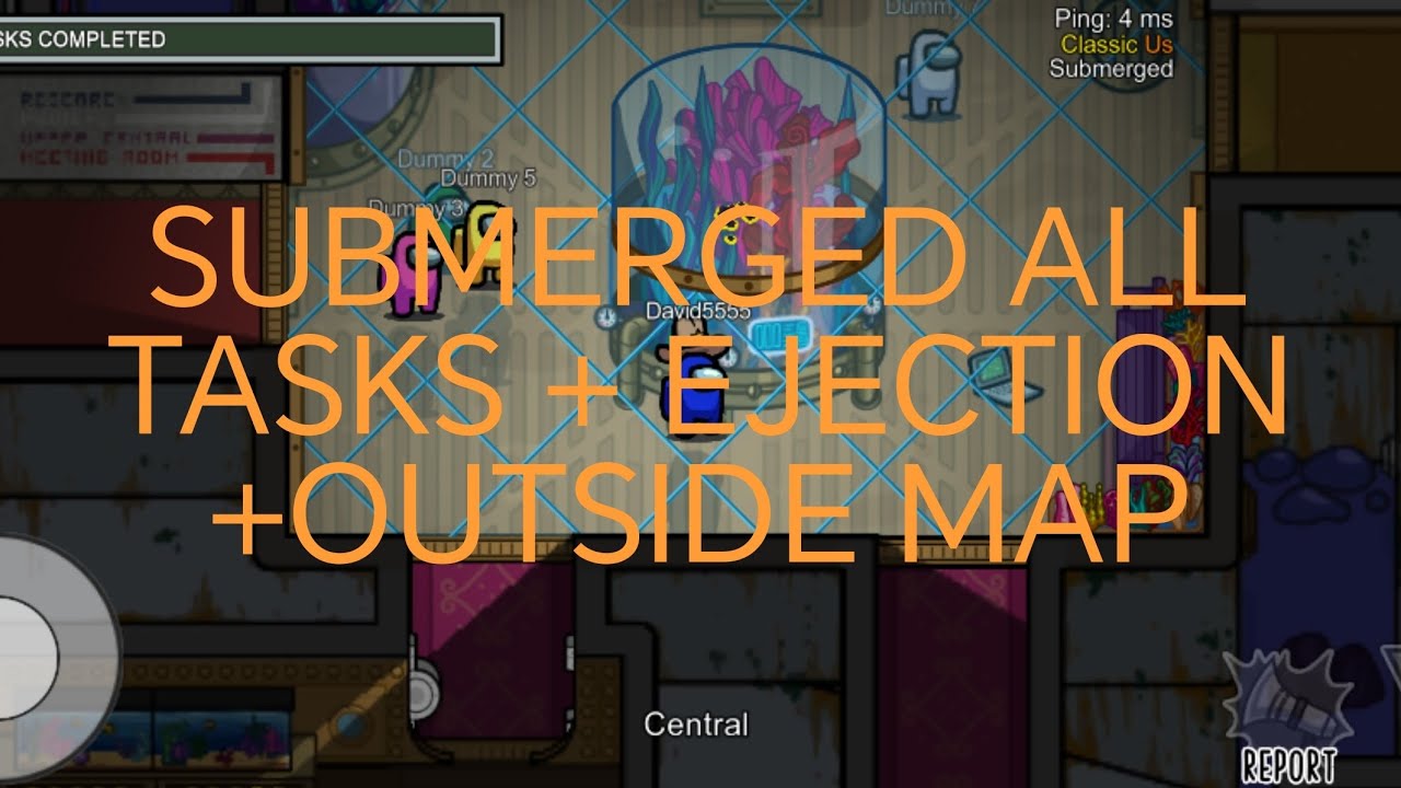 Among US Submerged All Tasks + Ejection + Outside Map