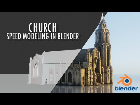 Church Modeling Using Reference In Blender 3D - Timelapse